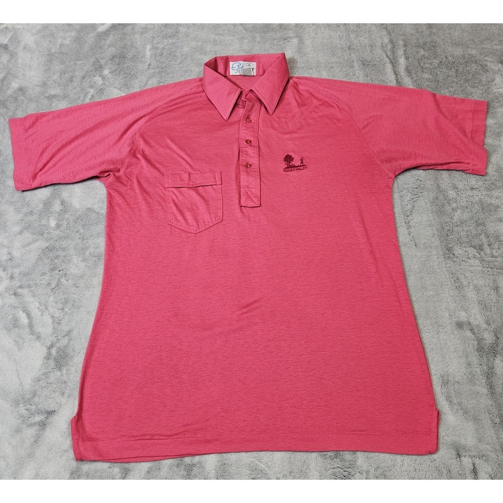Vintage Pickering Pink Golf Polo Men's Size Large Single Stitched Made in USA